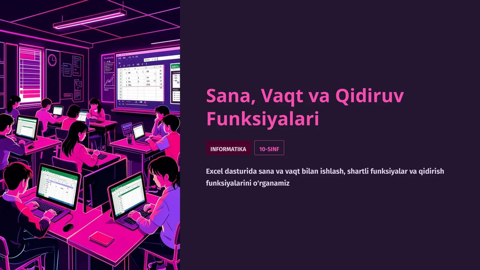 Sana, Vaqt va Qidiruv Funksiyalari 1