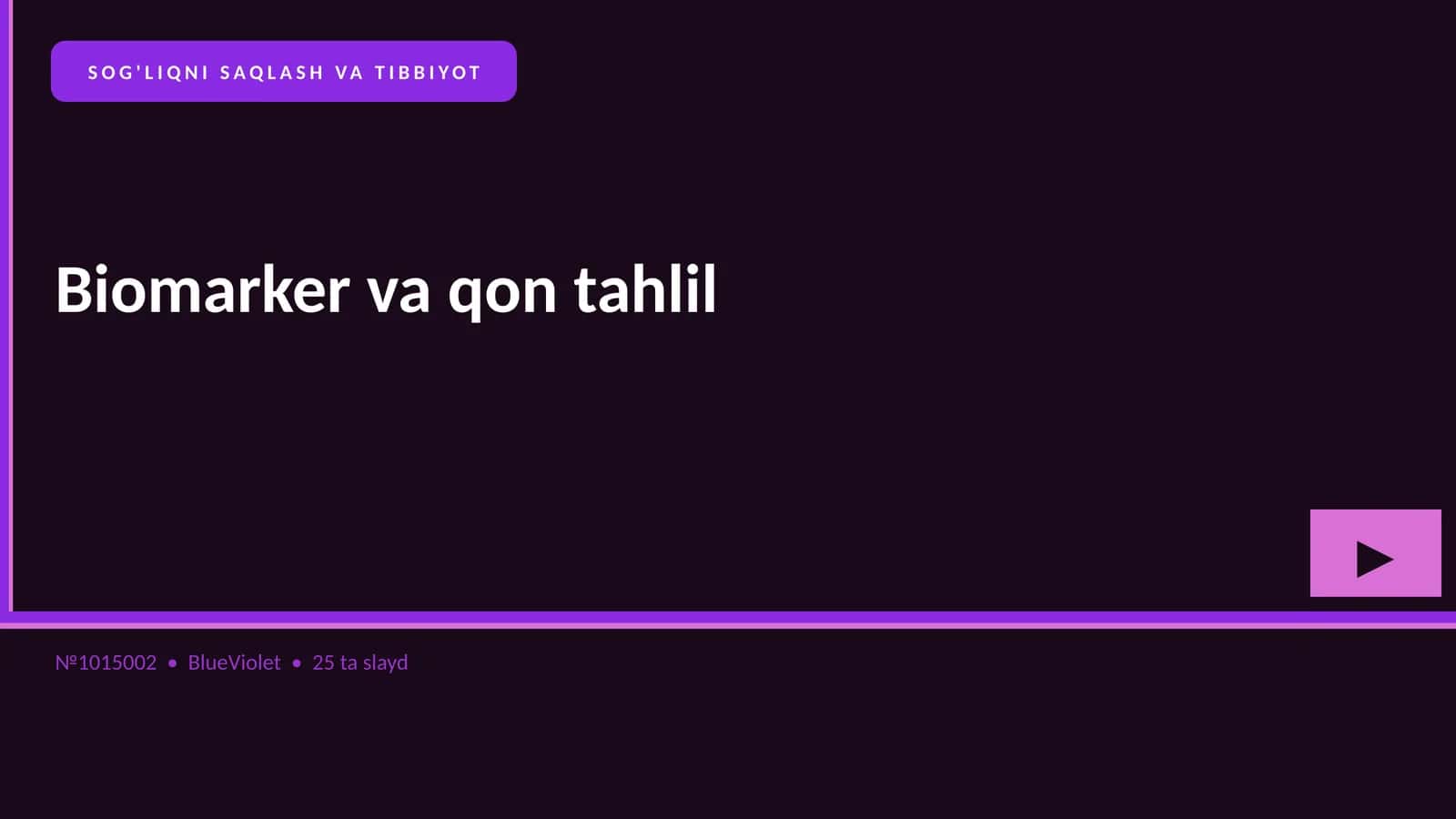 Biomarker va qon tahlil 1
