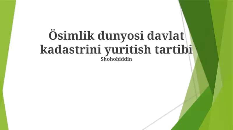 Ösimlik dunyosi davlat kadastrini yuritish tartibi 1
