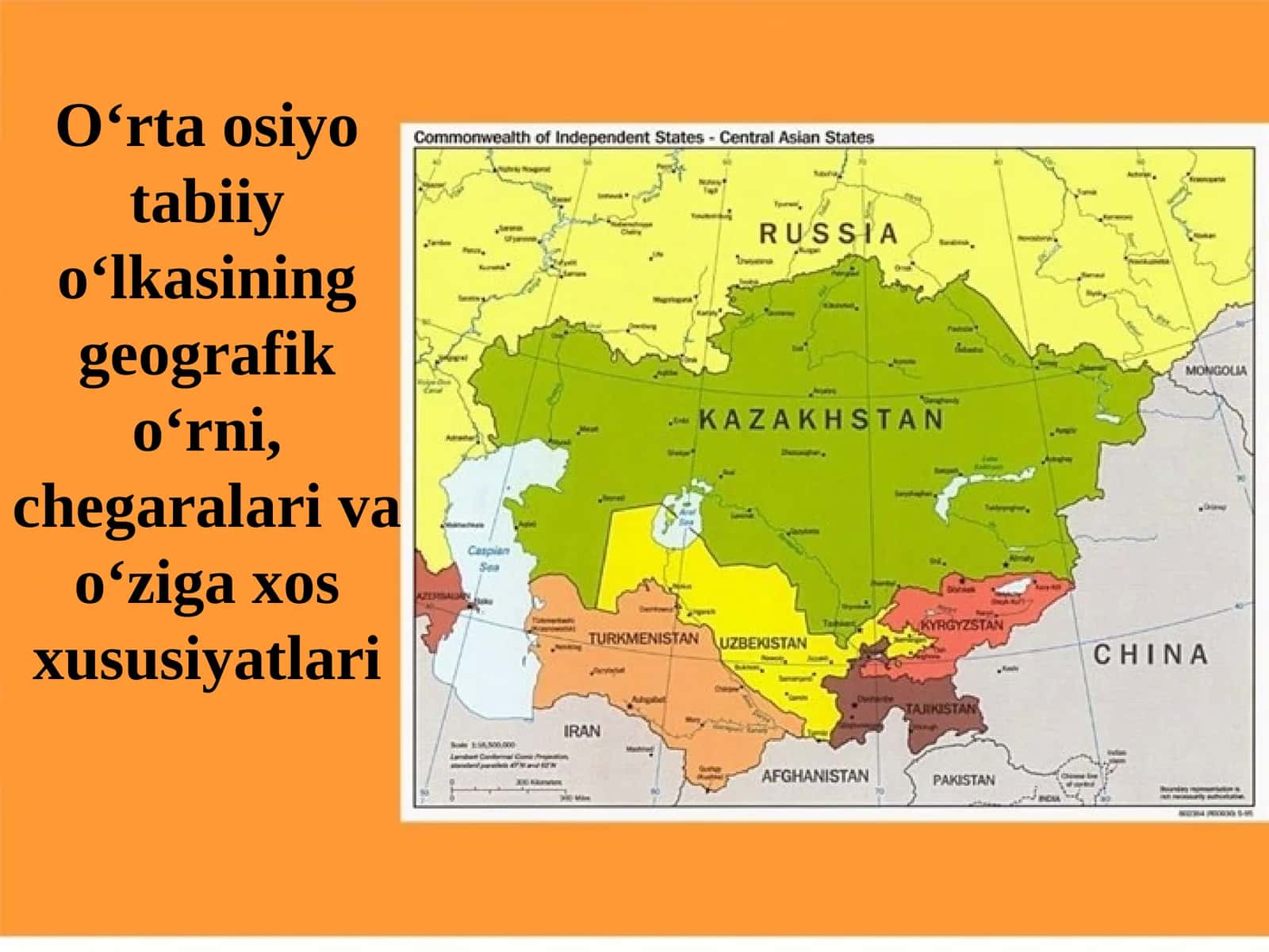 O‘rta osiyo tabiiy o‘lkasining geografik o‘rni, chegaralari va o‘ziga xos xususiyatlari 1