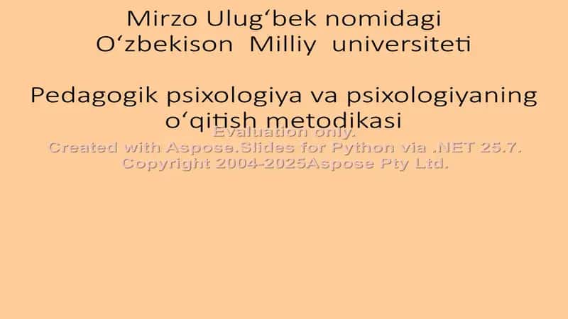 Psixologiya fanlarining o‘qitish tamoyillari 1