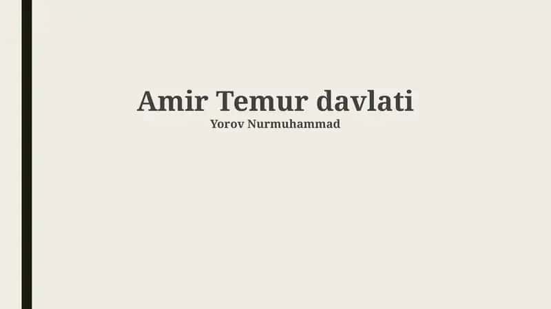 Amir Temur davlati 1
