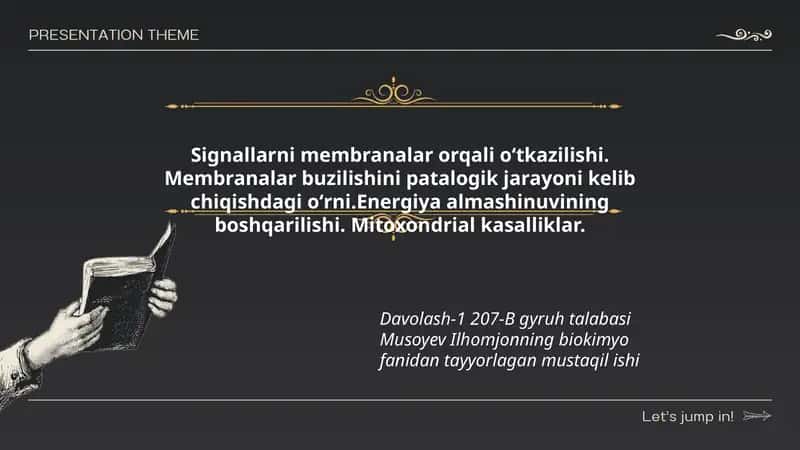 Davolash-1 207-B gyruh talabasi Musoyev Ilhomjonning biokimyo fanidan tayyorlagan mustaqil ishi 1