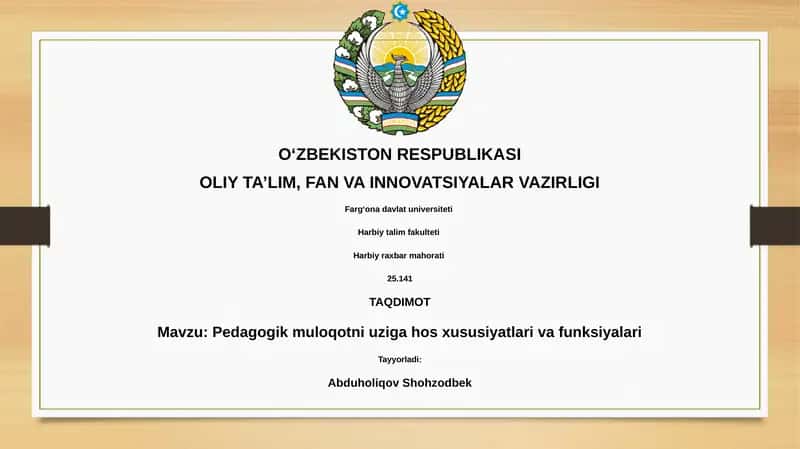 Pedagogik muloqotni uziga hos xususiyatlari va funksiyalari 1