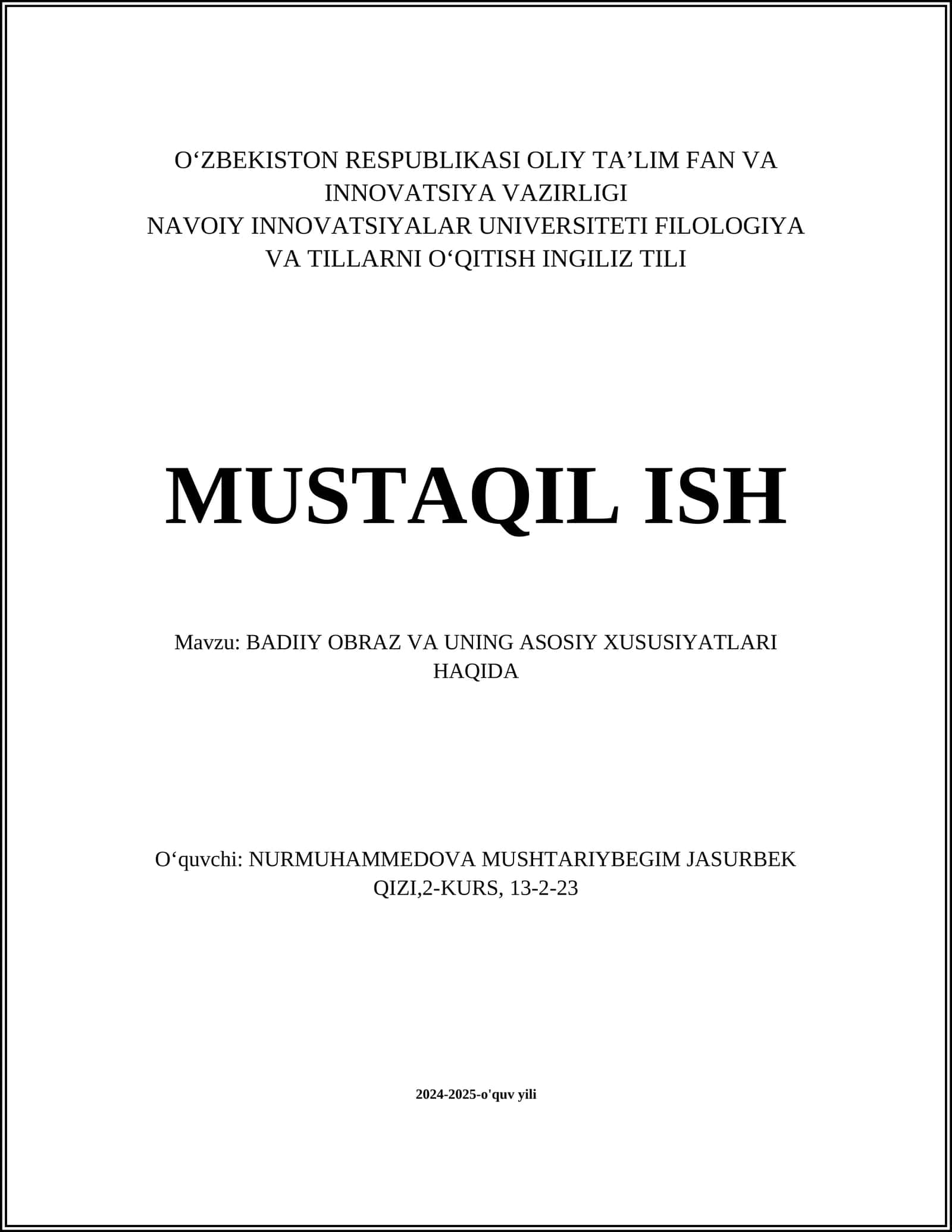 BADIIY OBRAZ VA UNING ASOSIY XUSUSIYATLARI HAQIDA 1