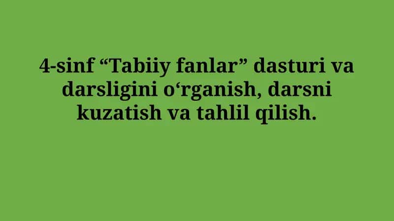 4-sinf “Tabiiy fanlar” dasturi va darsligi 1