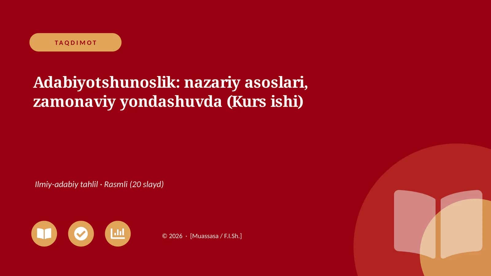 Adabiyotshunoslik: nazariy asoslari, zamonaviy yondashuvda (Kurs ishi) 1
