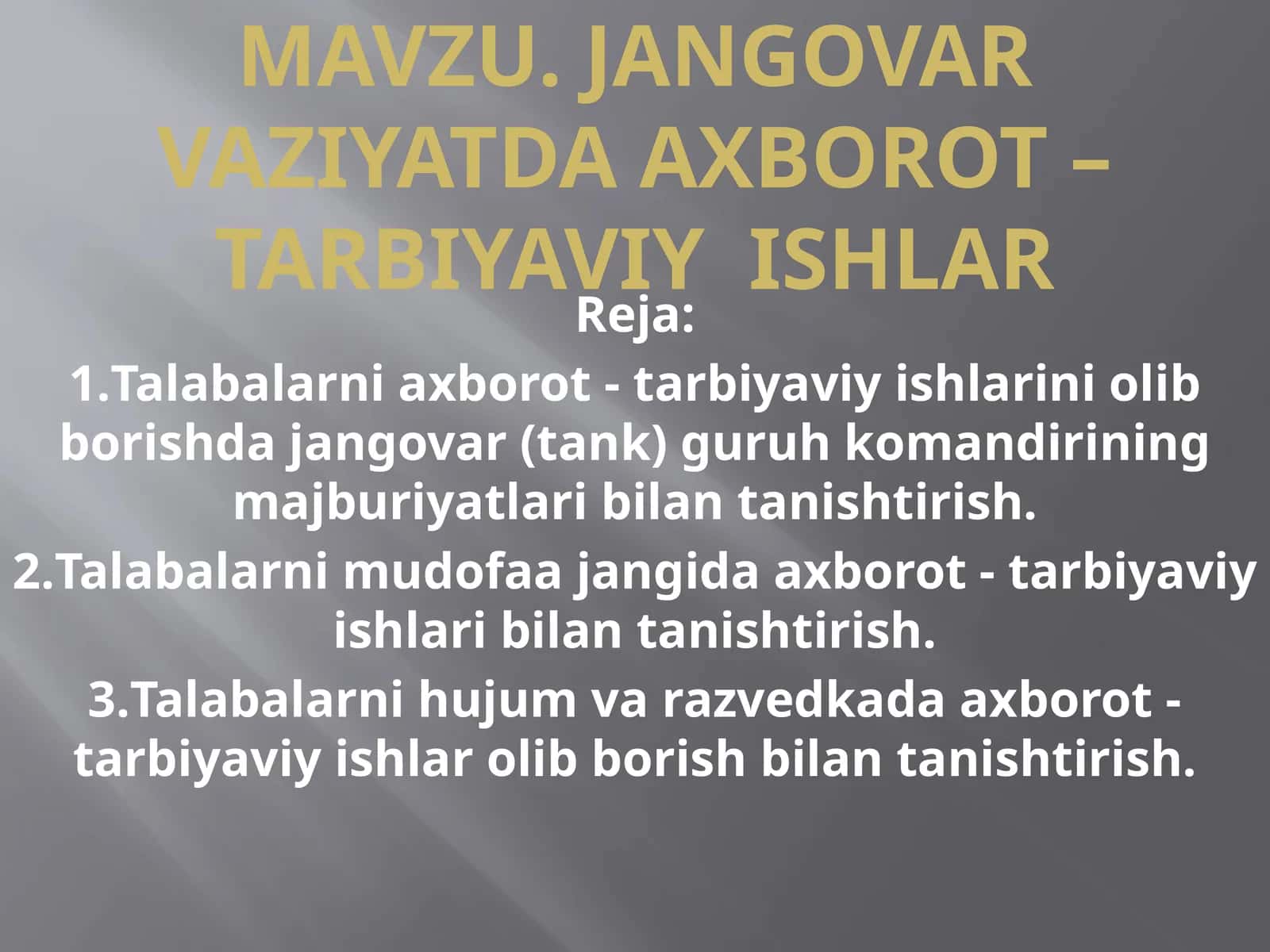 JANGOVAR VAZIYATDA AXBOROT – TARBIYAVIY ISHLAR 1