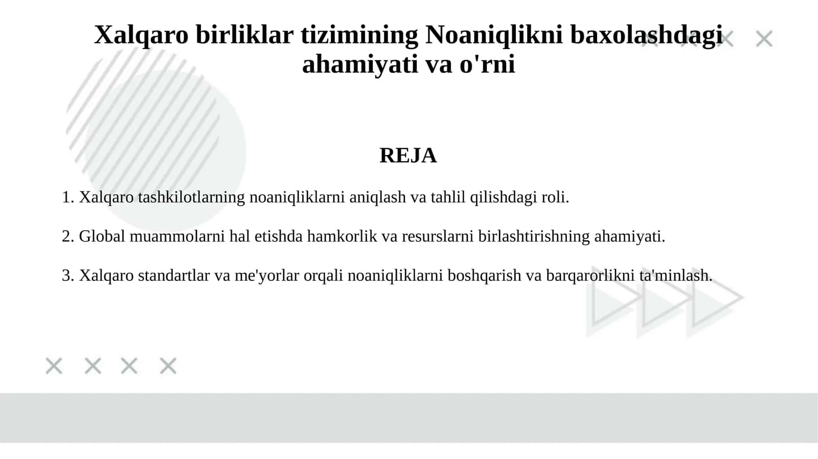 Xalqaro birliklar tizimining Noaniqlikni baxolashdagi ahamiyati va o'rni 1