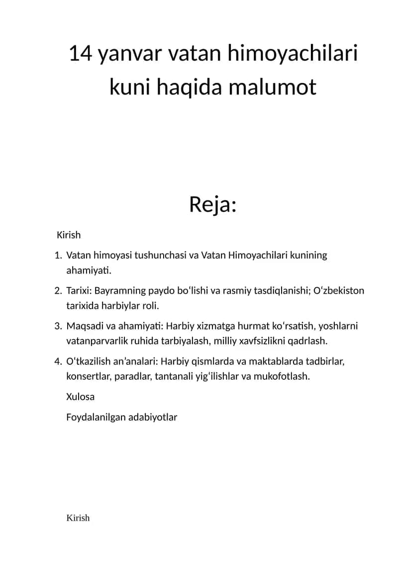 Vatan Himoyachilari kuni haqida malumot 1