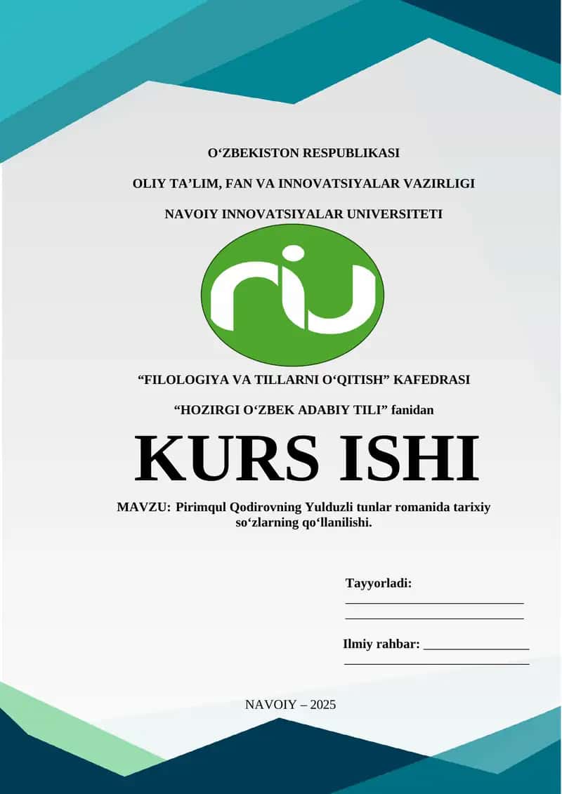 Yulduzli tunlar romanida tarixiy soʻzlarning qoʻllanilishi 1