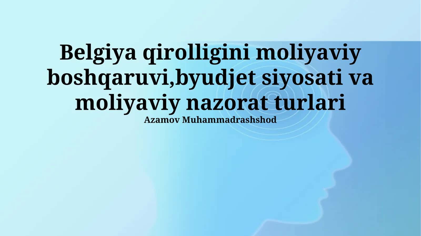Belgiya Qirolligidagi Moliyaviy Boshqaruv 1