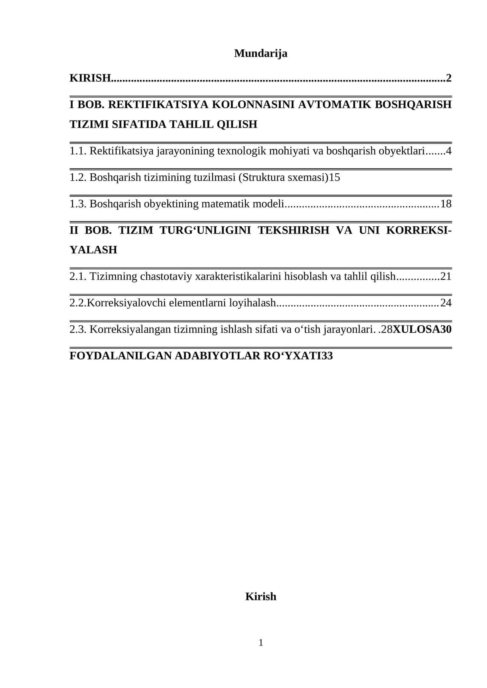 REKTIFIKATSIYA KOLONNASINI AVTOMATIK BOSHQARISH TIZIMI SIFATIDA TAHLIL QILISH 1