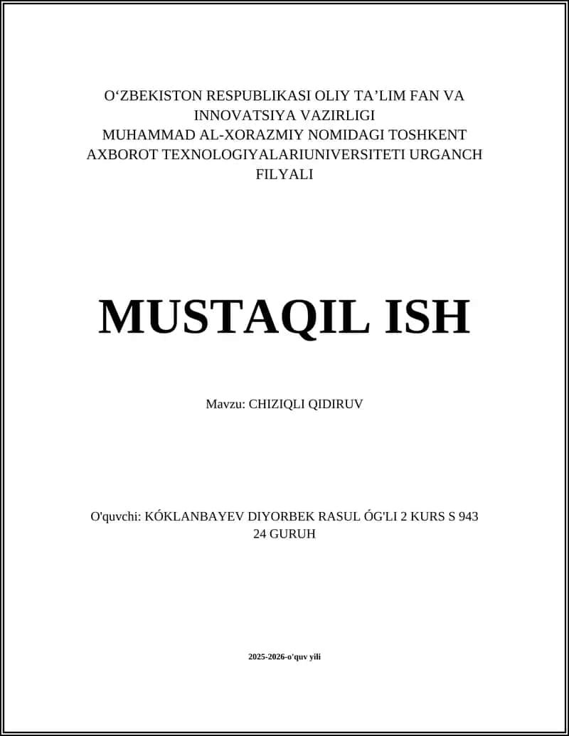 CHIZIQLI QIDIRUV 1
