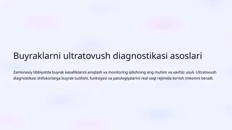 Buyraklarni ultratovush diagnostikasi asoslari 1