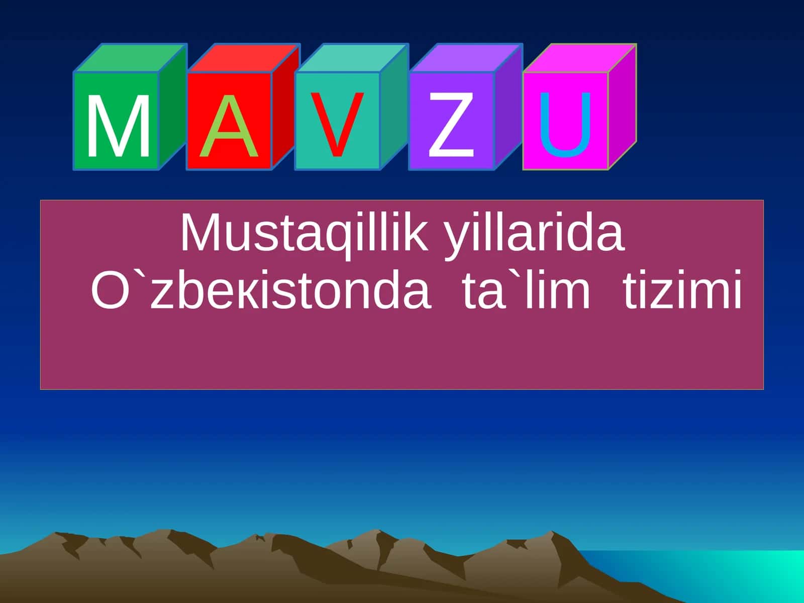 КADRLAR TAYYORLASHNING MILLIY MODELI 1