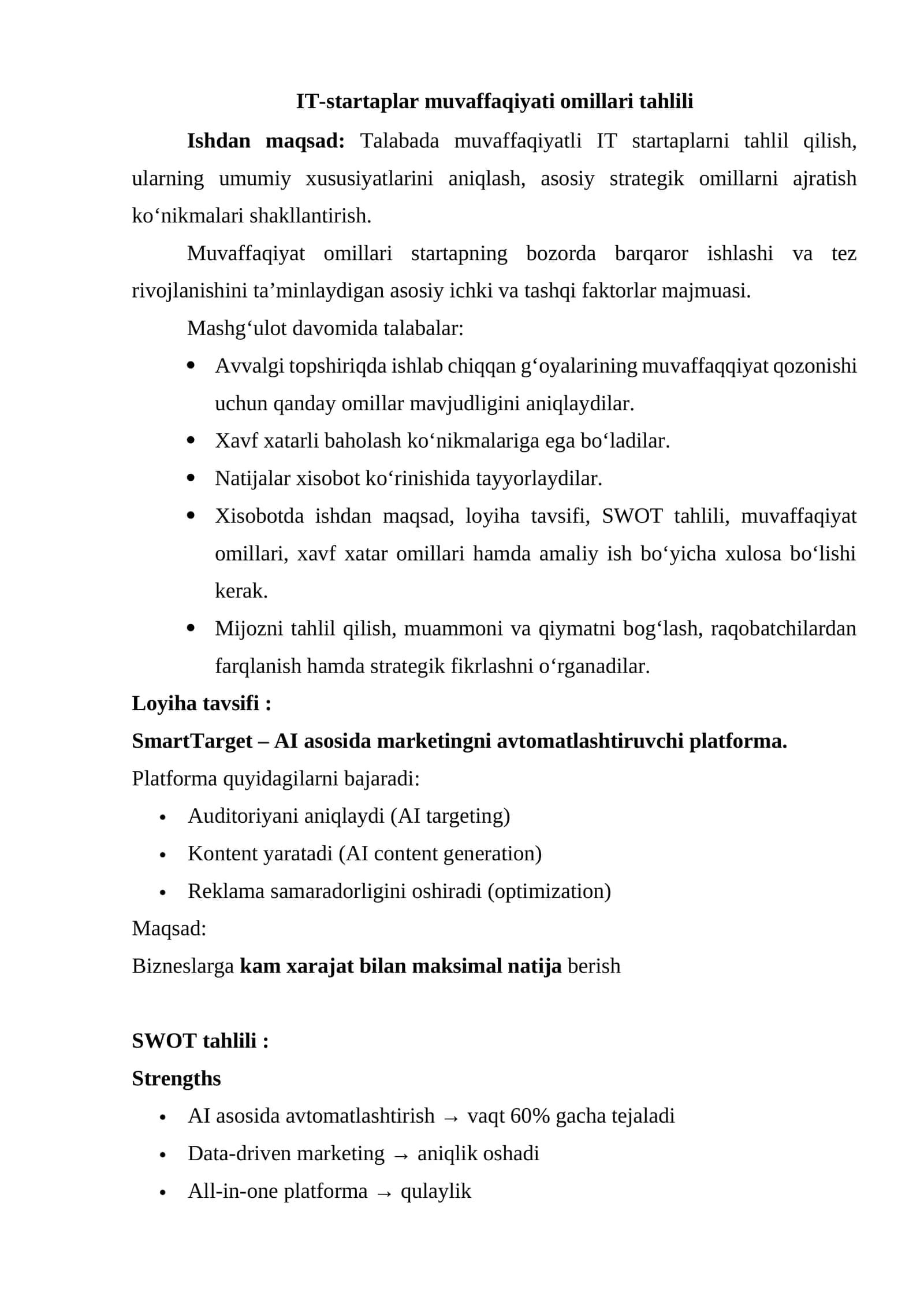 IT-startaplar muvaffaqiyati omillari tahlili 1