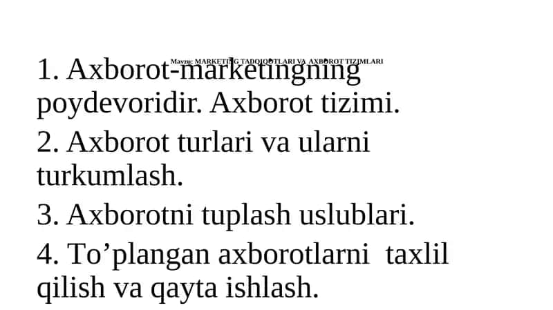 Marketing Tadqiqotlari va Axborot Tizimlari 1