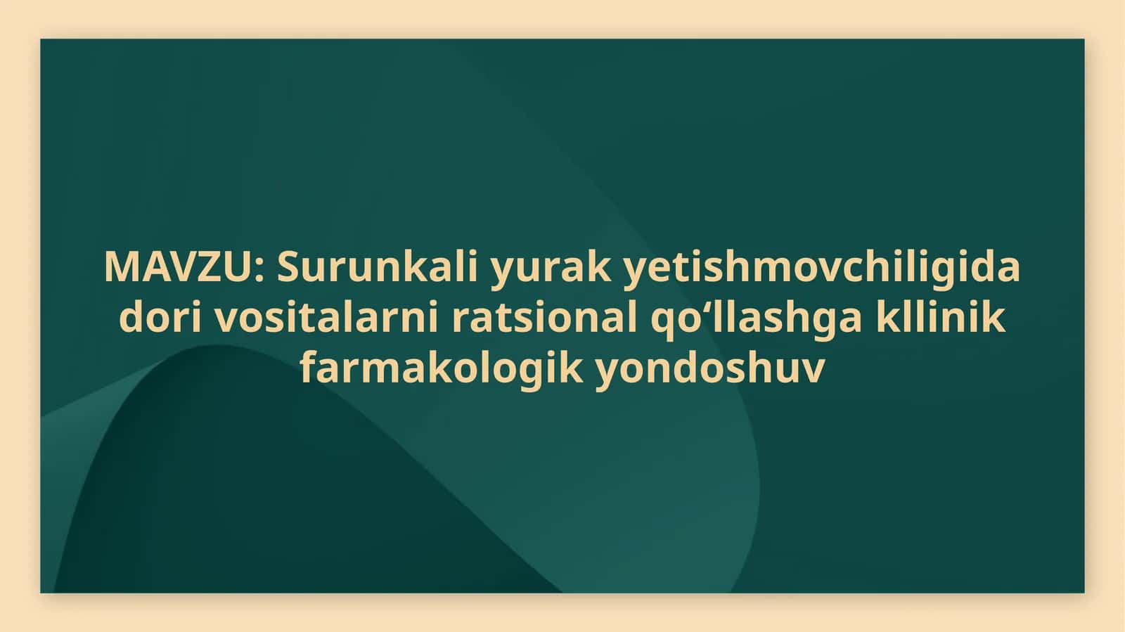 Surunkaliyurakyetish movchiligi dori vositalarni ratsional qo‘llashga klinik farmakologik yondashuv 1