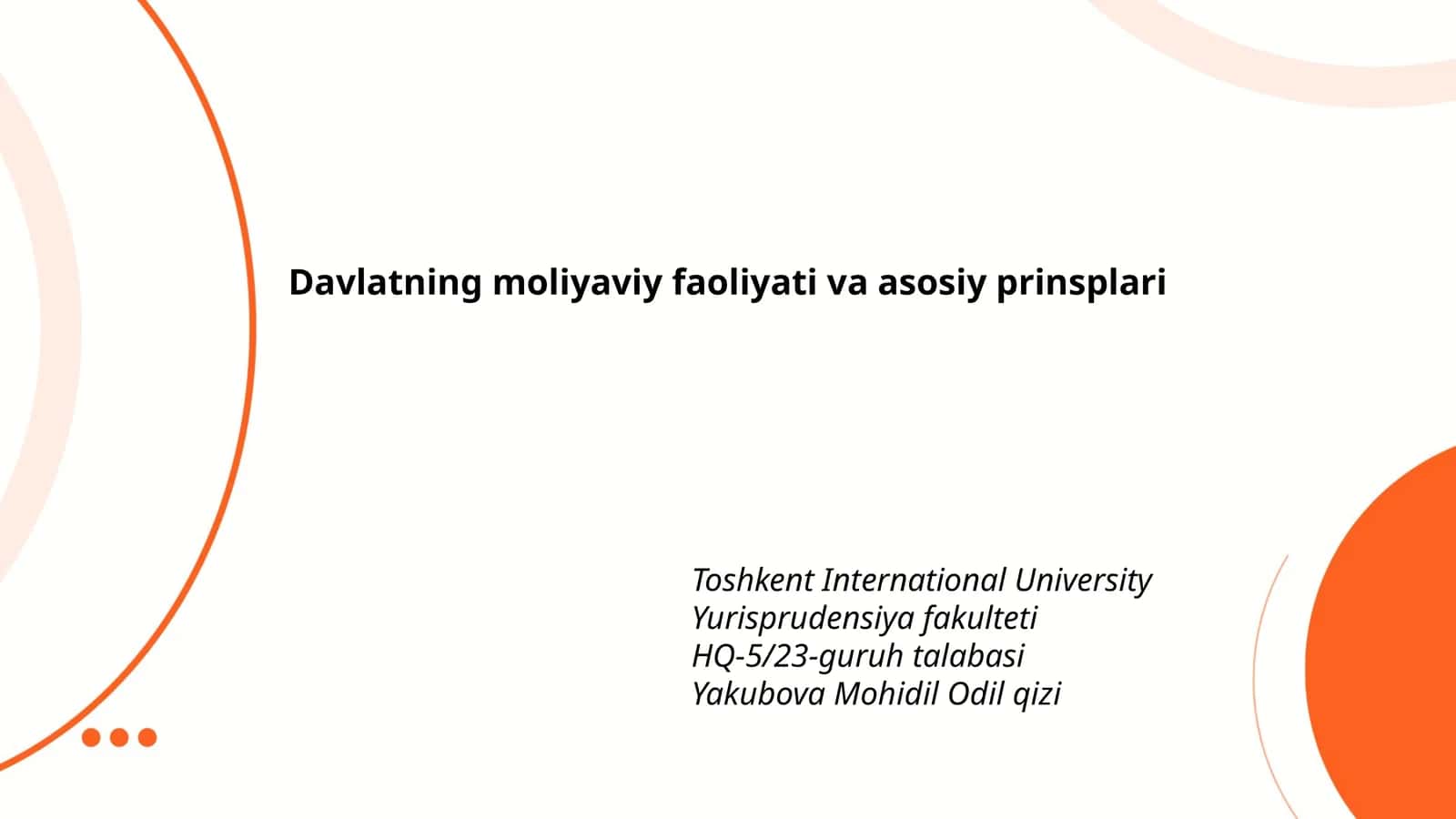 Davlatning moliyaviy faoliyati va asosiy prinsplari 1