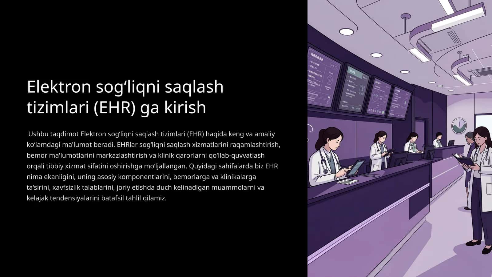 Elektron sogʻliqni saqlash tizimlari (EHR) ga kirish 1
