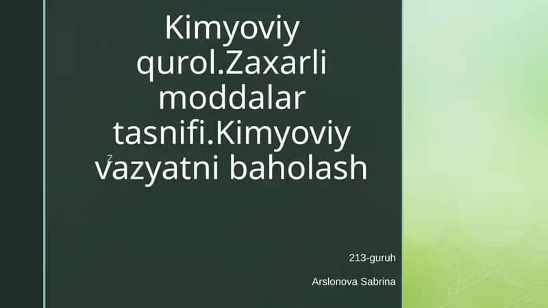 Kimyoviy qurollar 1