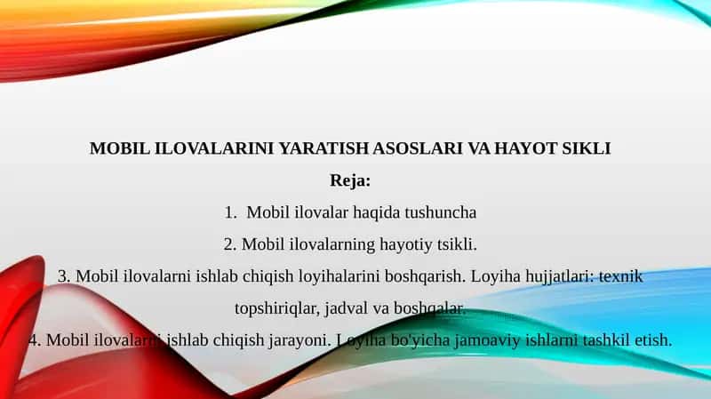 MOBIL ILOVALARINI YARATISH ASOSLARI VA HAYOT SIKLI 1