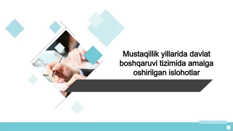 Mustaqillik yillarida davlat boshqaruvi tizimida amalga oshirilgan islohotlar 1