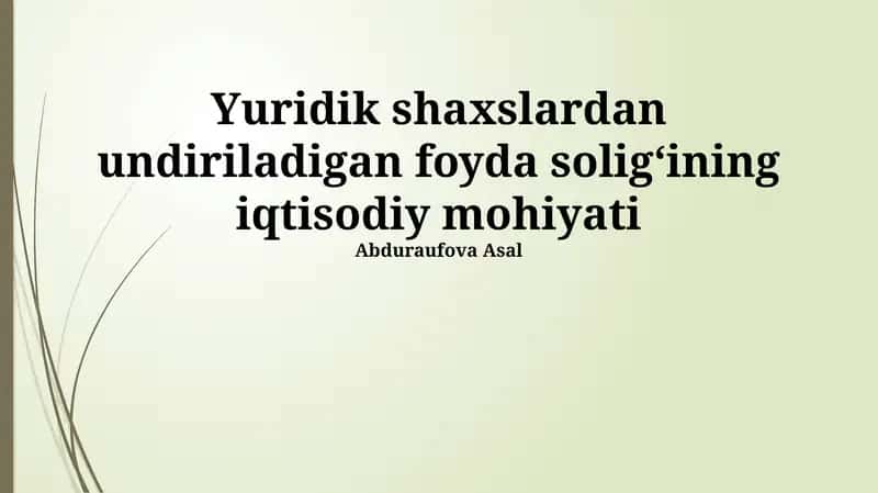 Soliqqa oid hisobotlar va nazorat 1