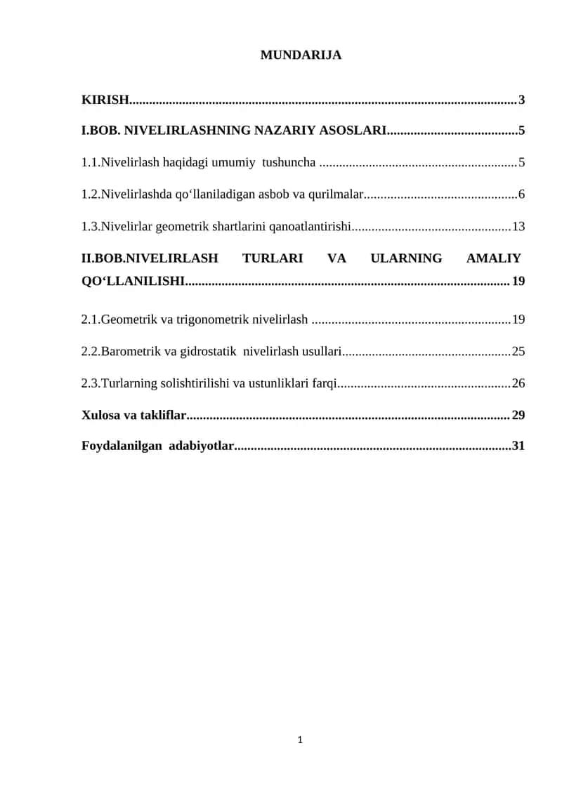Nivelirlash Turlari 1