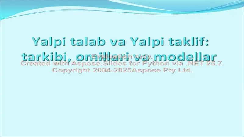 Yalpi talab va yalpi taklif 1