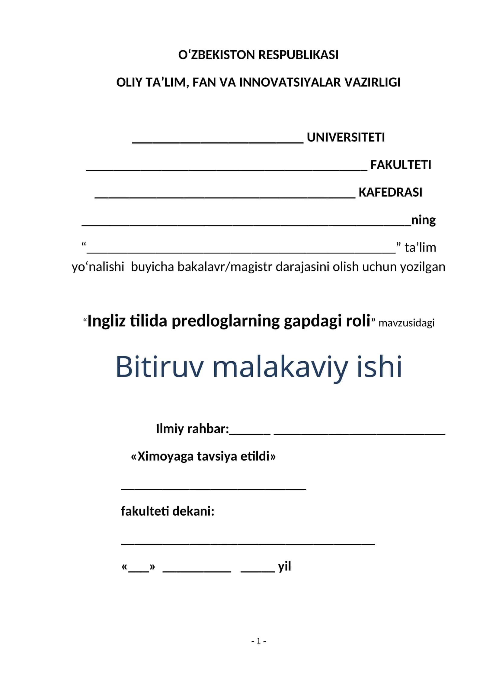 Ingliz tilida predloglarning gapdagi roli 1