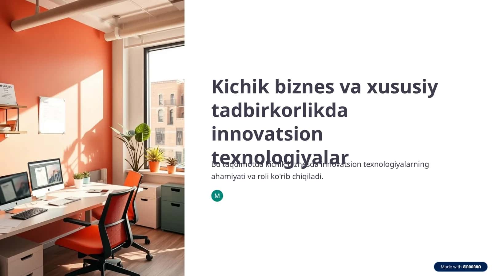 Kichik biznes va xususiy tadbirkorlikda innovatsion texnologiyalar 1