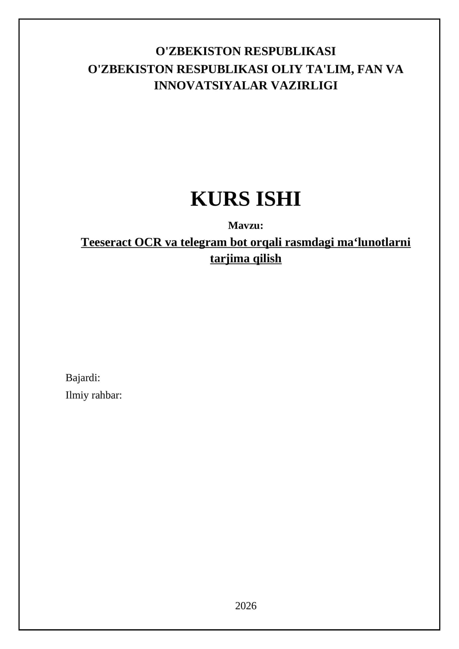 Teeseract OCR va telegram bot orqali rasmdagi ma‘lunotlarni tarjima qilish 1