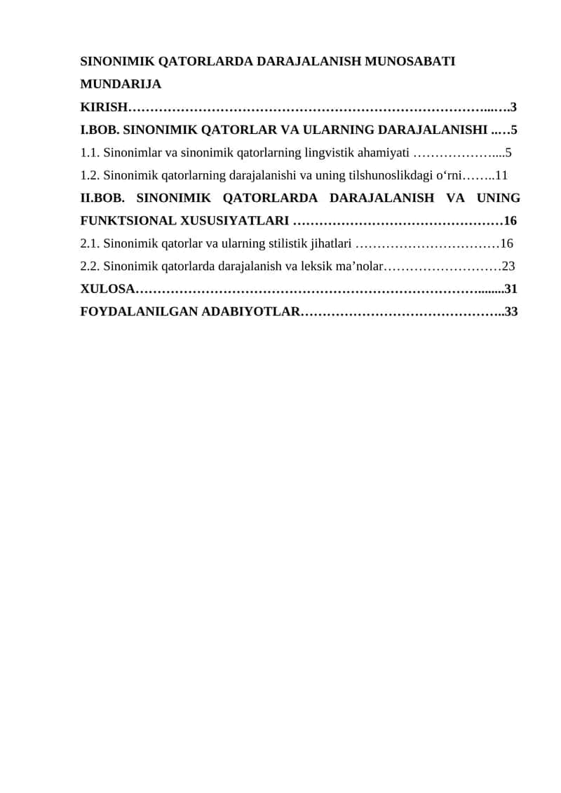 SINONIMIK QATORLARDA DARAJALANISH MUNOSABATI 1