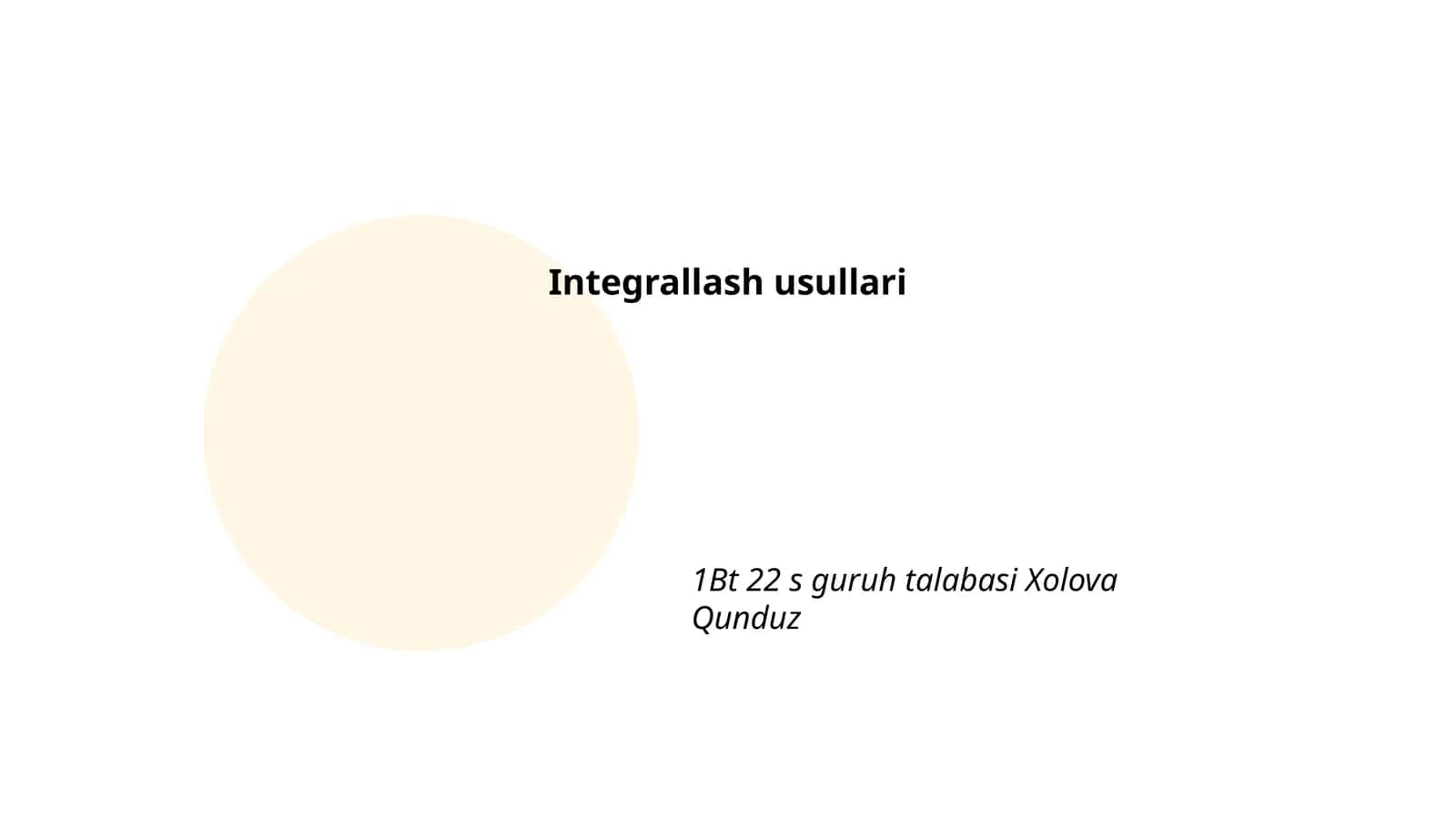 Integrallash usullari 1