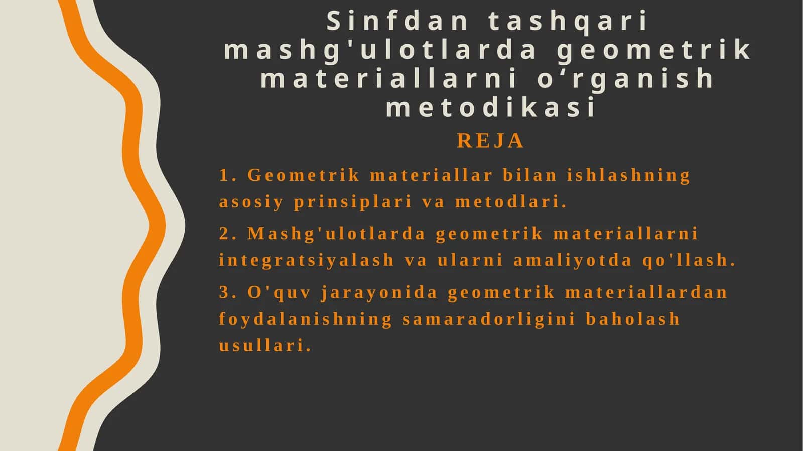 Sinfdan tashqari mashg'ulotlarda geometrik materiallarni o'rganish metodikasi 1
