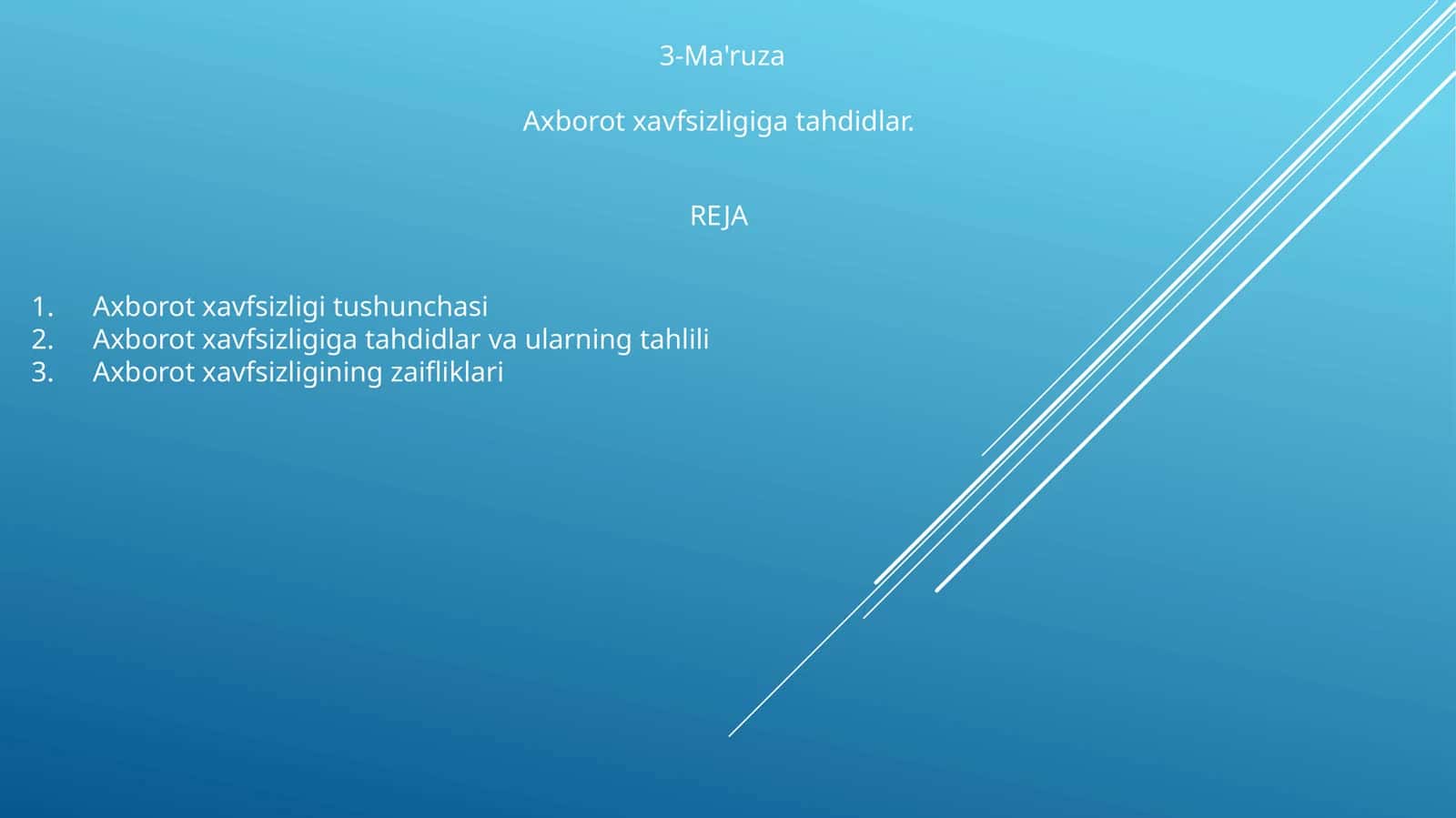 Axborot xavfsizligiga tahdidlar 1
