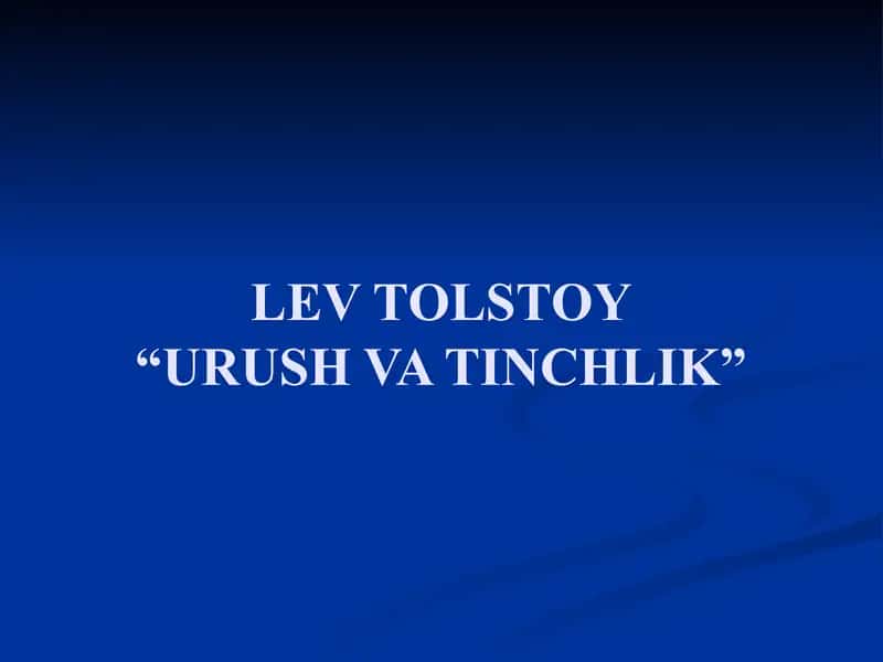 Urush va tinchlik 1