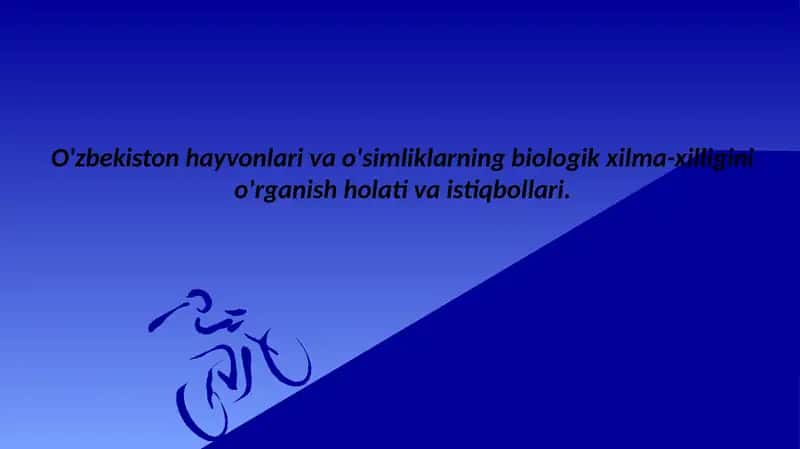 taqdimot: O'zbekiston hayvonlari va o'simliklari bioxilma xilligi va istiqbollari 1