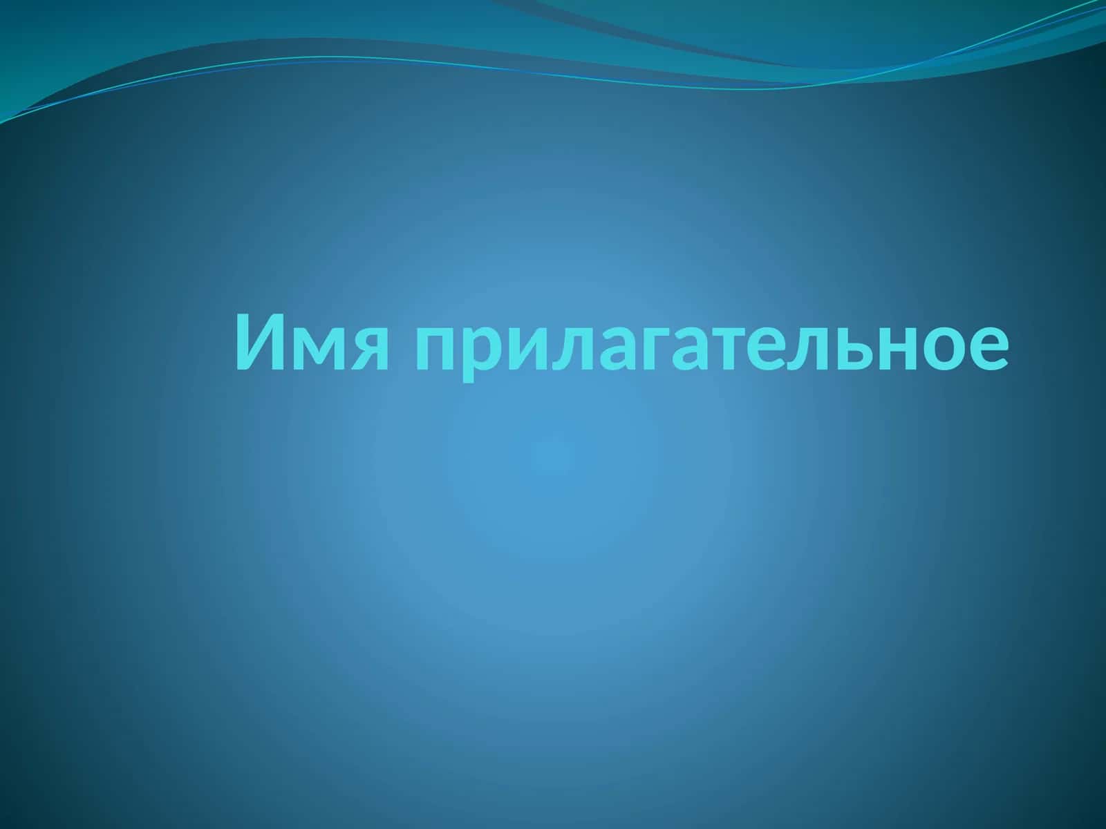 Имя прилагательное 1