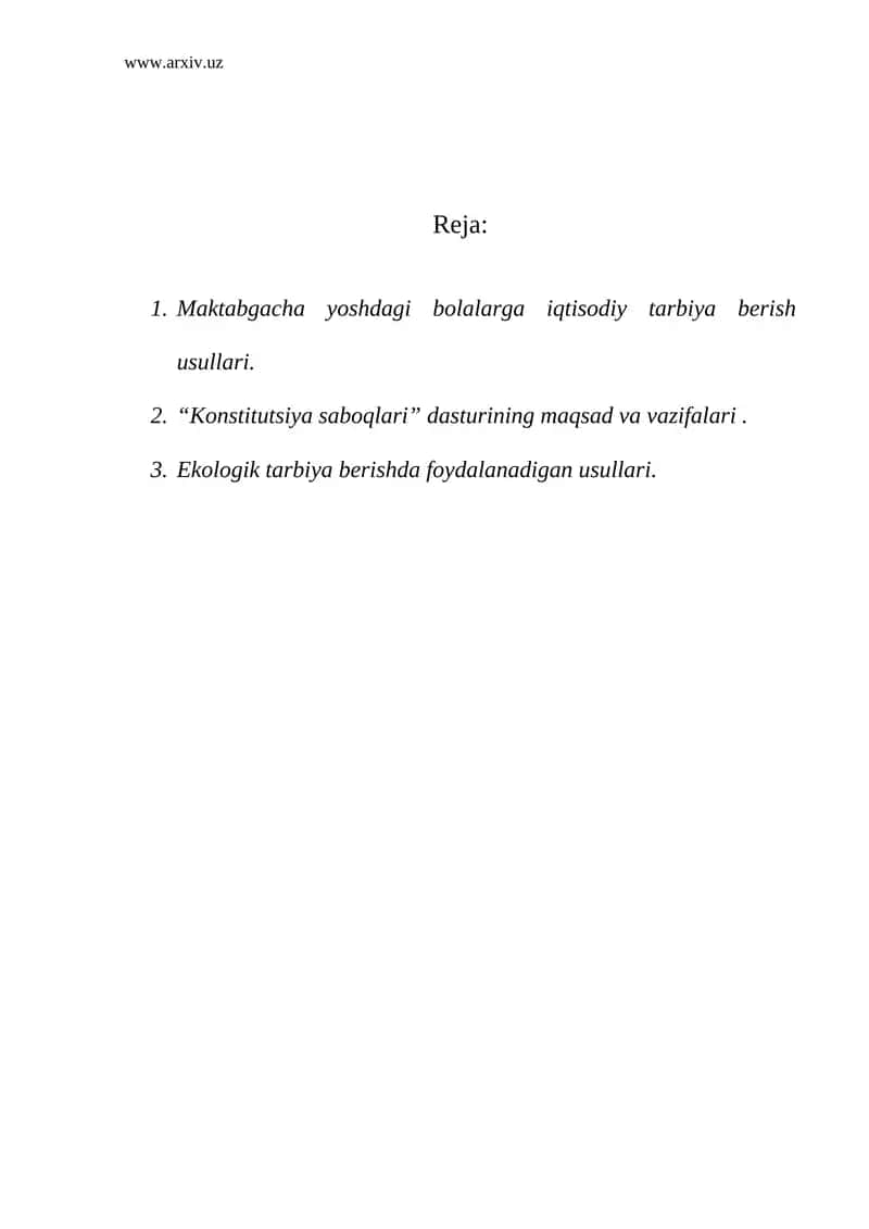 Maktabgacha yoshdagi bolalarga iqtisodiy tarbiya berish usullari 1