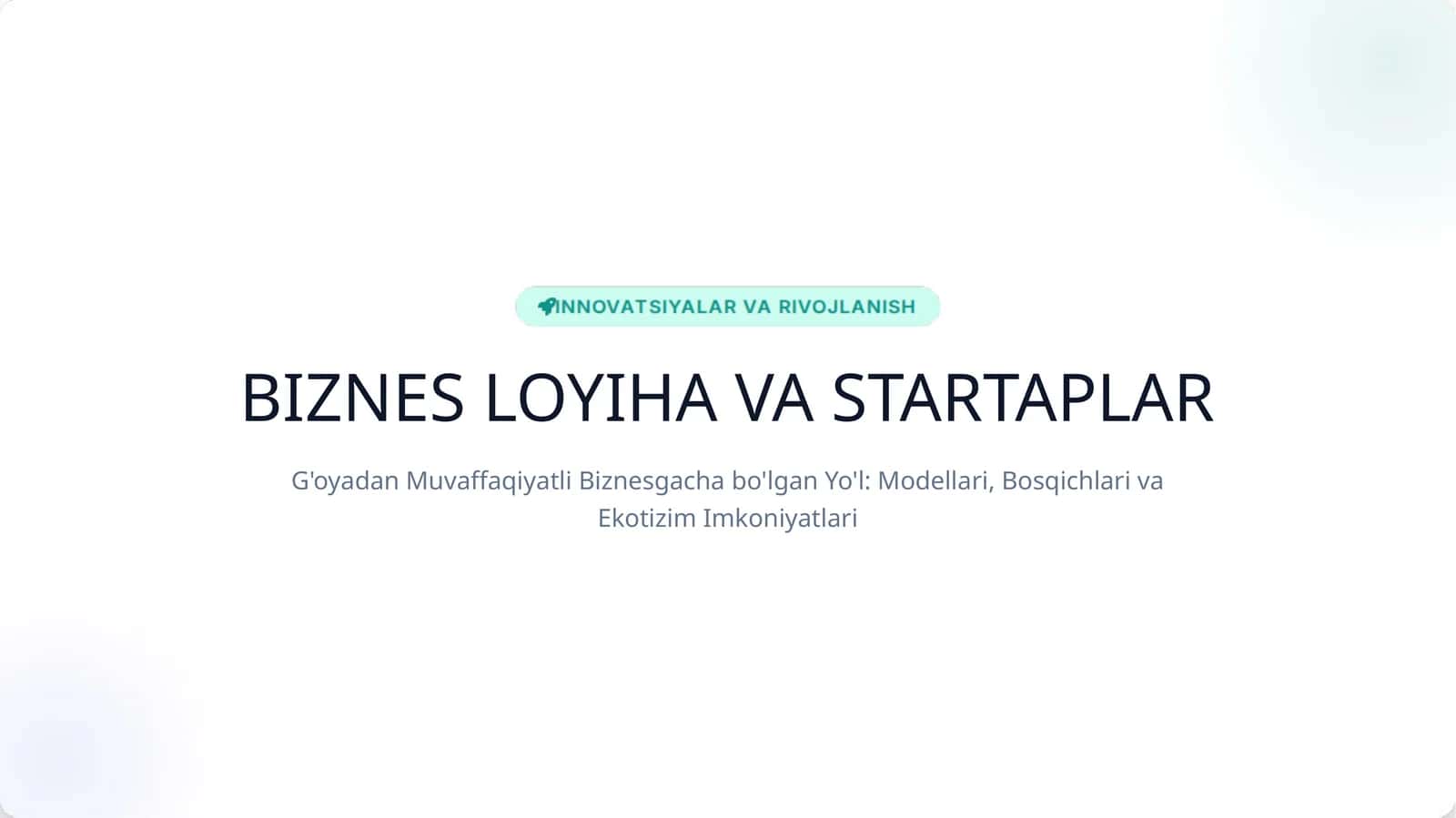 An'anaviy Biznes Loyiha 1