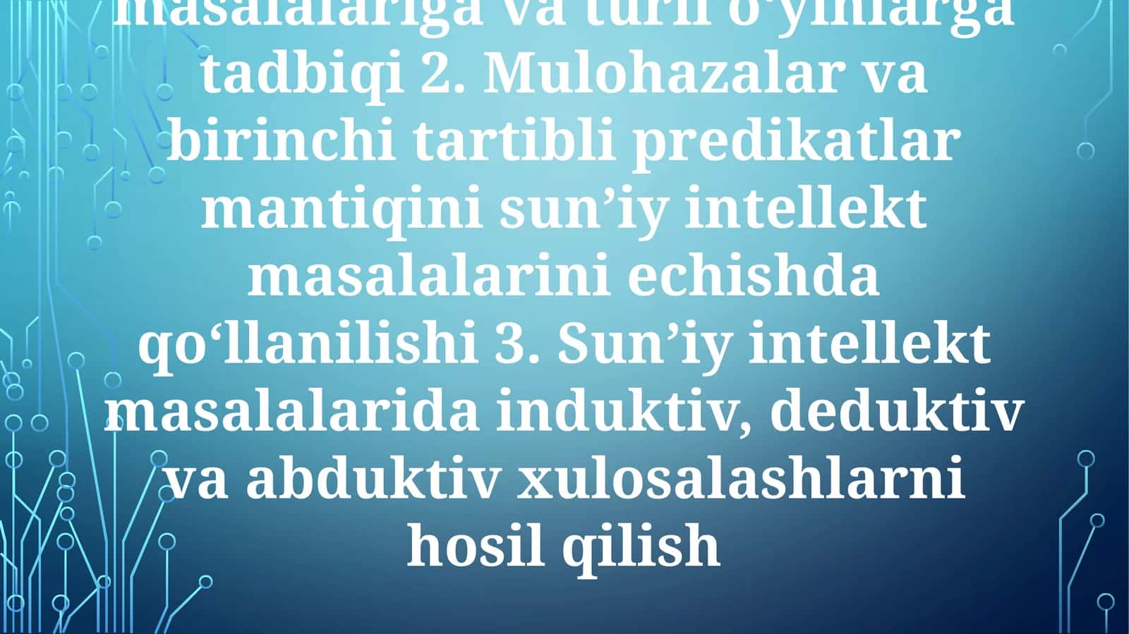 Sun'iy Intellektda Xulosa Chiqarish 1