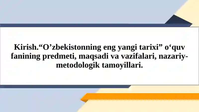 O‘zbekistonning eng yangi tarixi