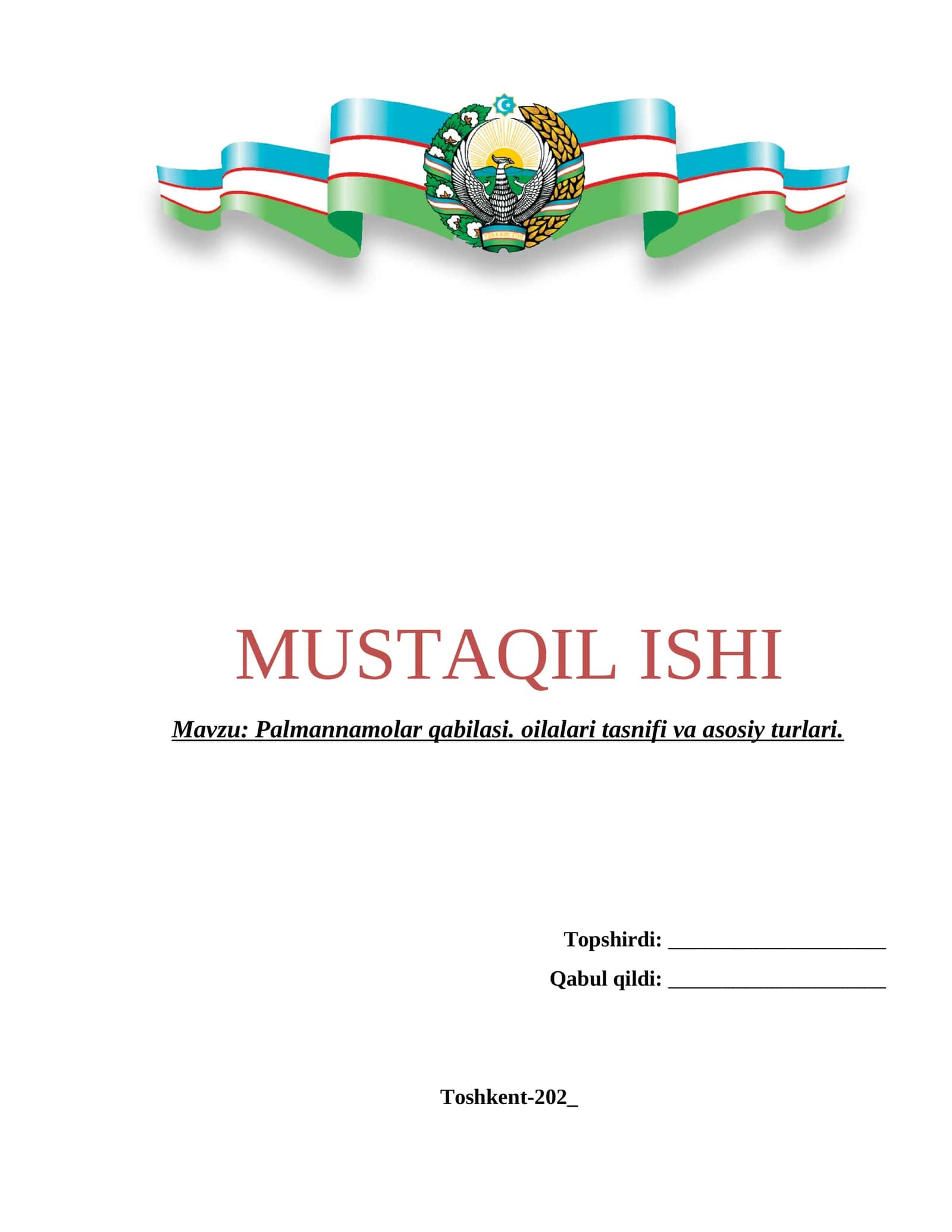 Palmannamolar qabilasi. oilalari tasnifi va asosiy turlari 1
