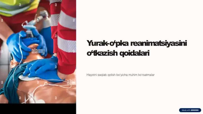 Yurak-o‘pka reanimatsiyasini o‘tkazish qoidalari 1
