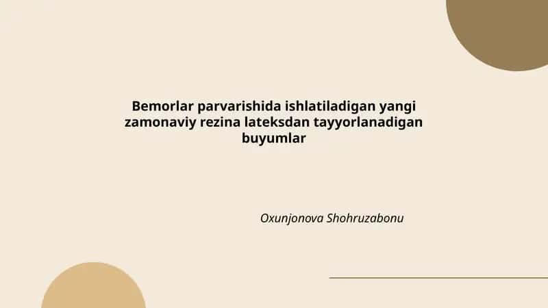Bemorlar parvarishida ishlatiladigan yangi zamonaviy rezina lateksdan tayyorlanadigan buyumlar 1