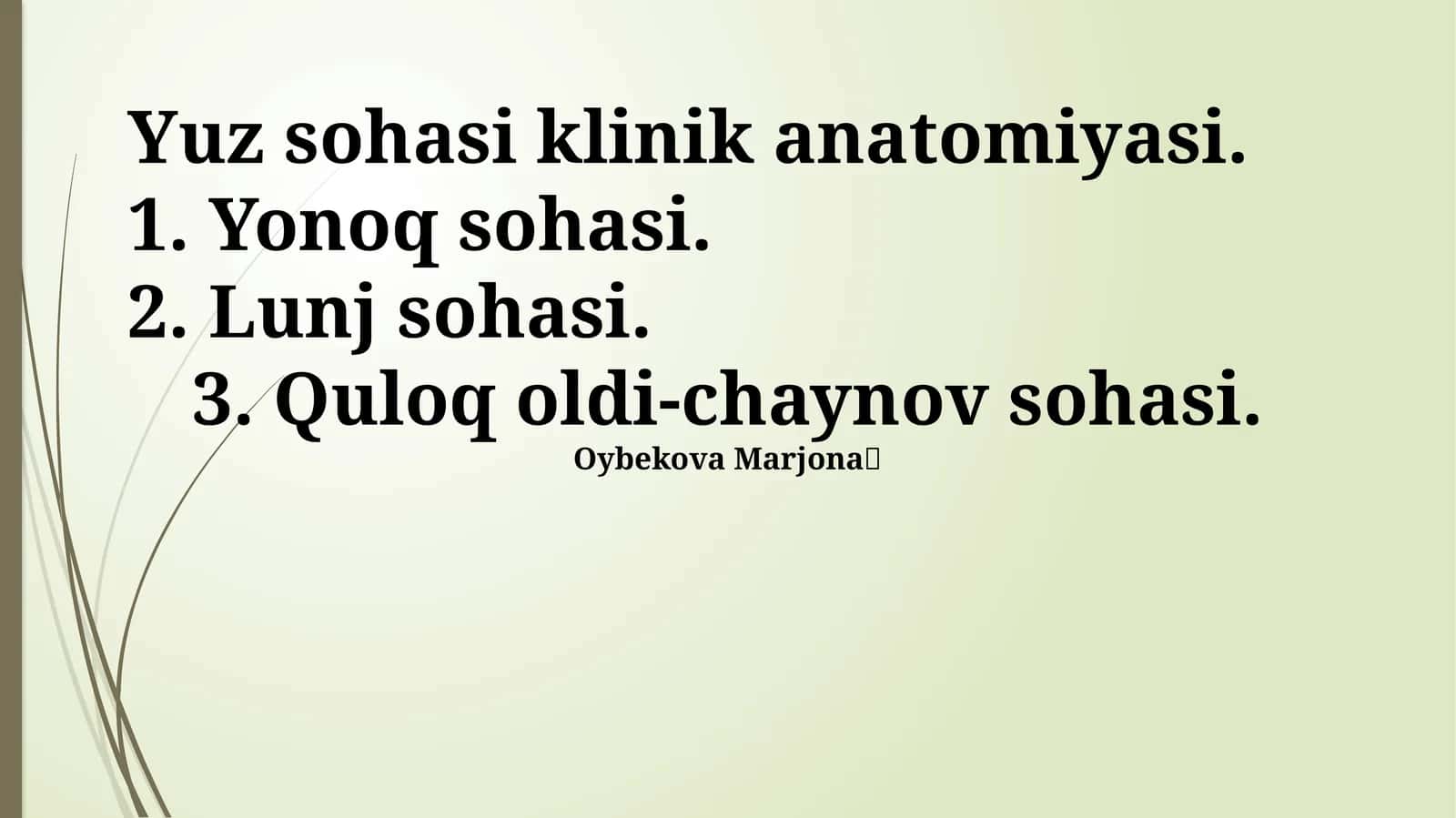 Yanoq sohasi anatomiyasi va klinik ahamiyati 1