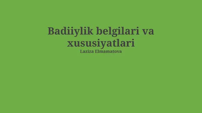 San'atkorlikning asosiy belgilari va xususiyatlari 1